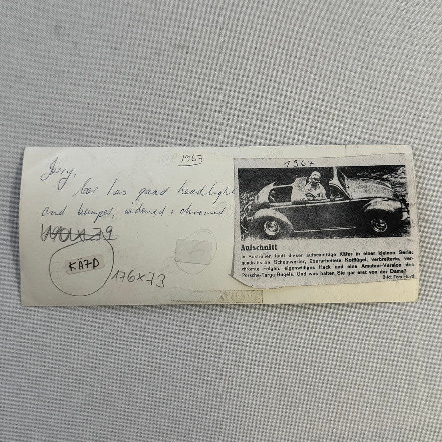 Vintage Custom Volkswagen Beetle Convertible Car Photo Photograph