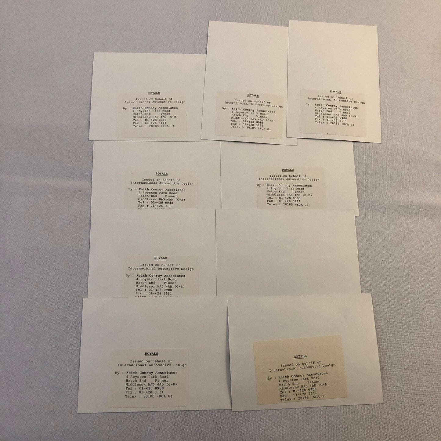 IAD Royale International Automotive Design Concept Car Photo Photograph Lot of 9