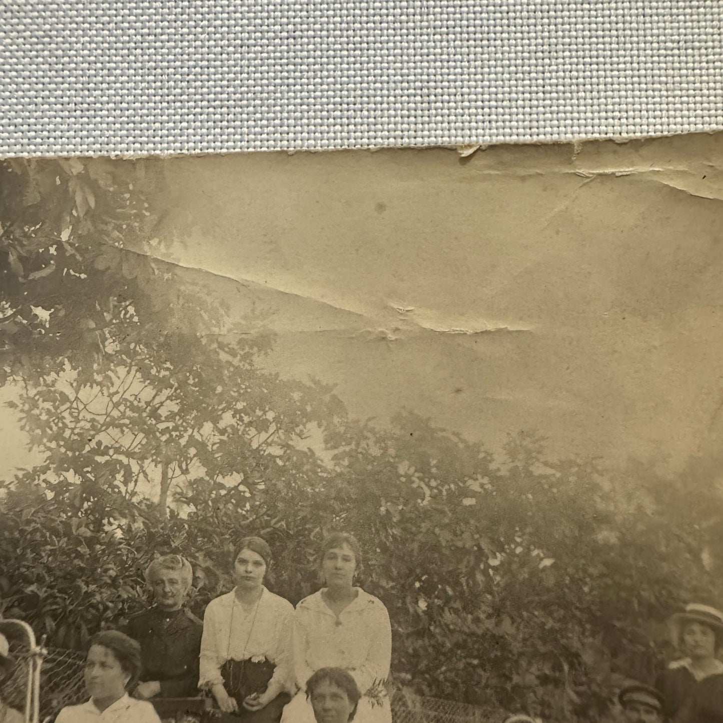 Antique Photo Photograph Print People with Automobile Car