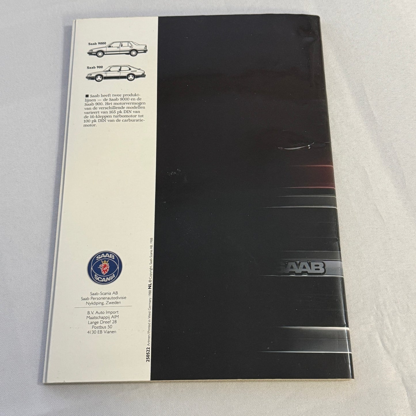 Vintage Saab 900 Car Sales Brochure Catalog 900 Cabriolet 900 Turbo 16S DUTCH