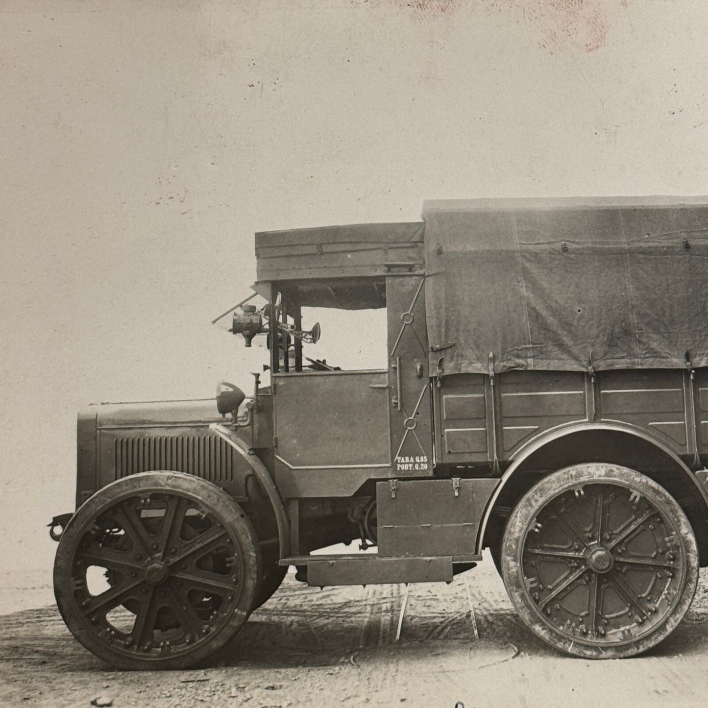 Vintage Photograph Photo Early Antique Military Truck ?
