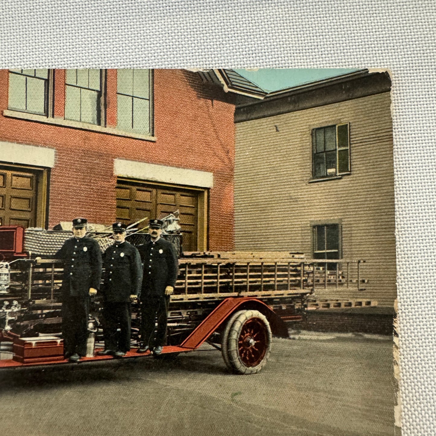 Firefighting Firefighter Fire Truck Postcard Manchester New Hampshire 1913