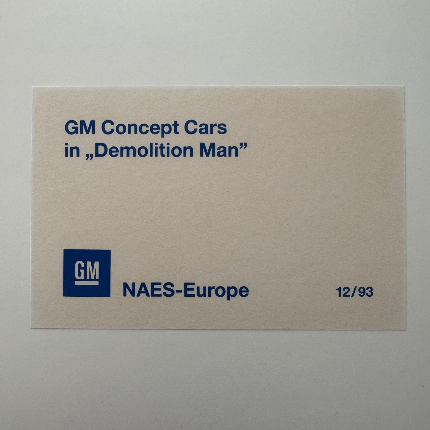 General Motors Concept Car Prototype Press Photo Demolition Man European
