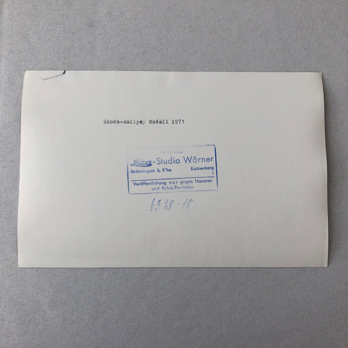 1971 Skoda Rally Rallye Racing Car Photo Photograph Print Studio Worner