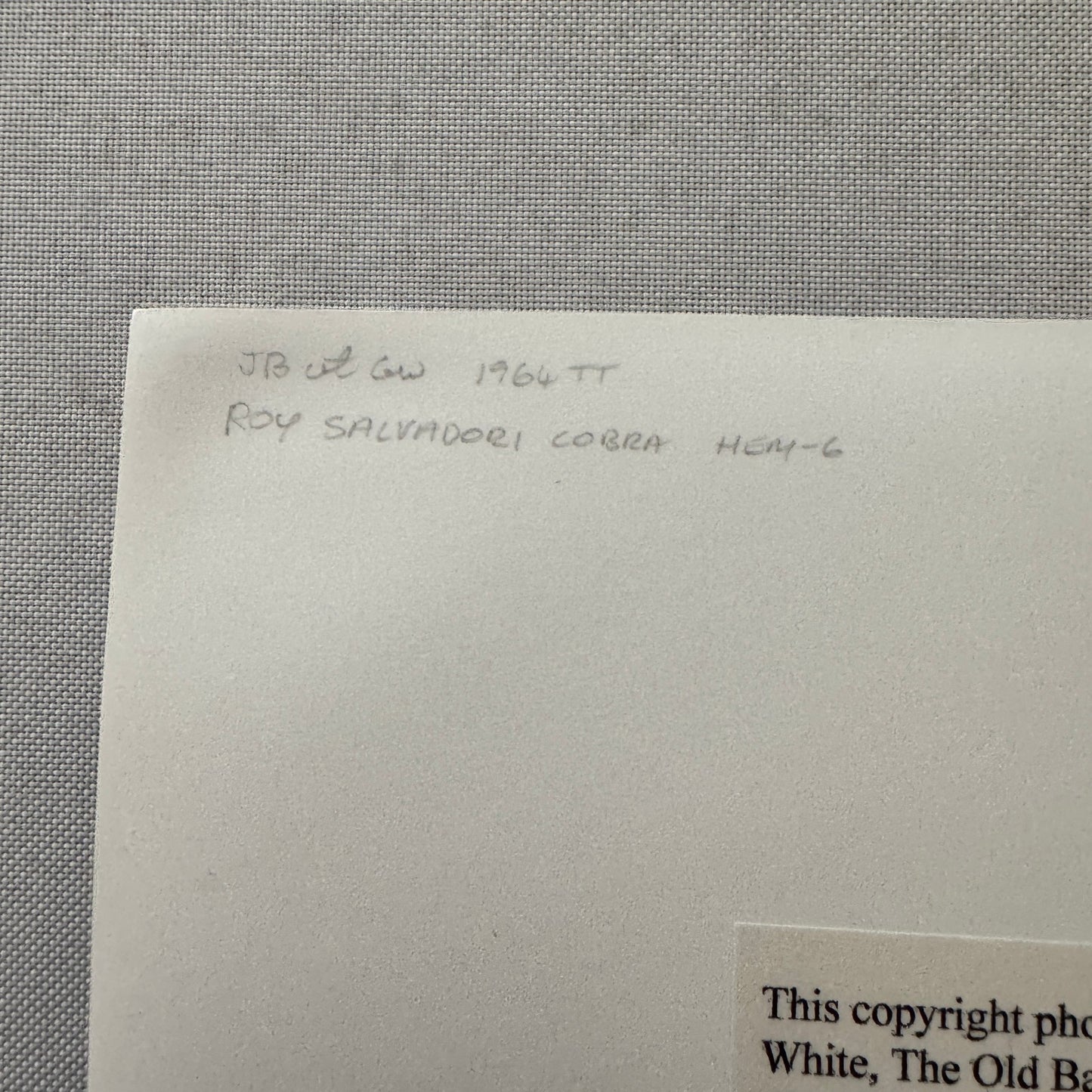 Shelby Cobra Racing Photo Roy Salvadori 1964 TT Race Photograph Modern Print