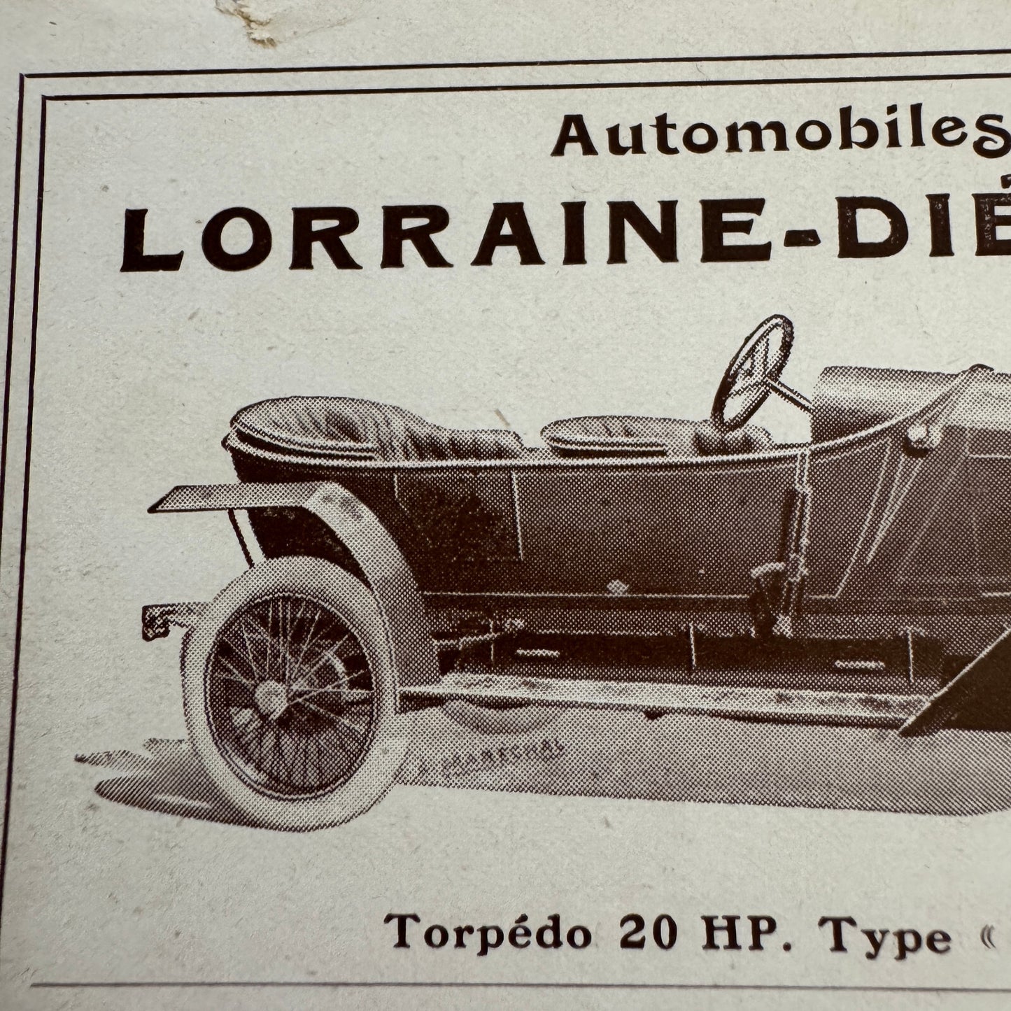 Automobiles Lorraine Dietrich Advertisement Ad Vintage Car Automobile Torpedo