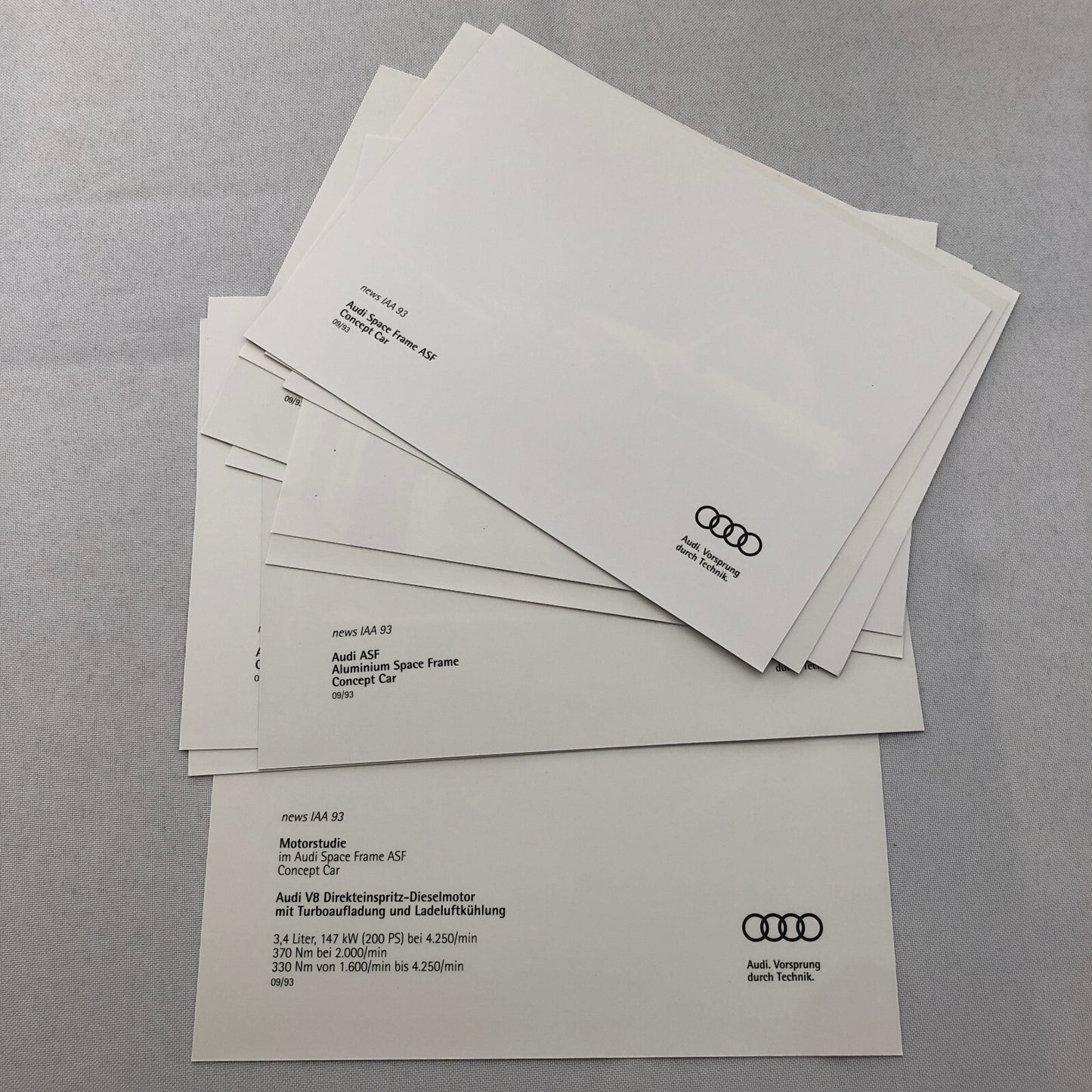 Audi Space Frame ASF Concept Car Press Kit Photo Photograph Lot