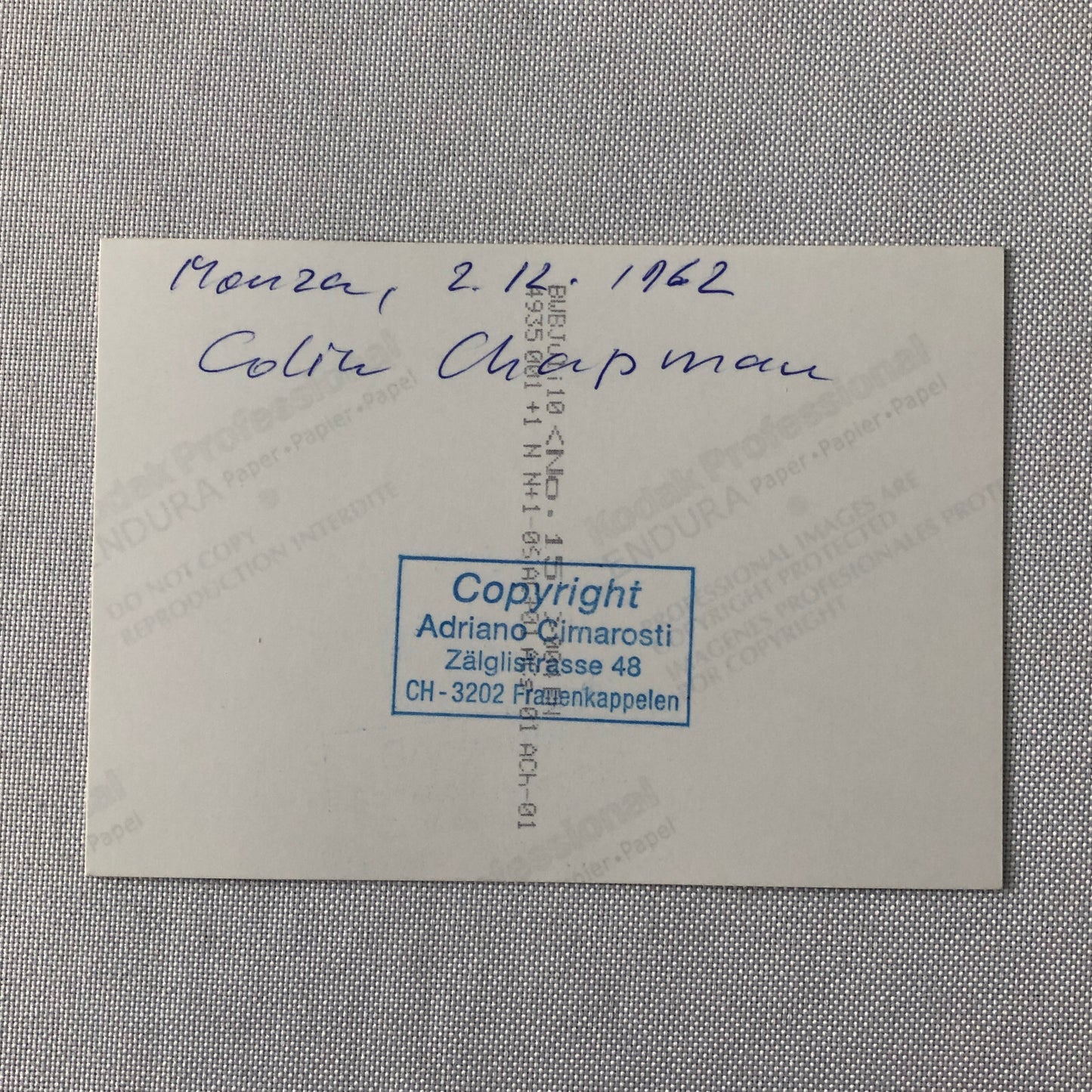 1962 Monza Colin Chapman Lotus Racing Photo Photograph Adriano Cimarosti