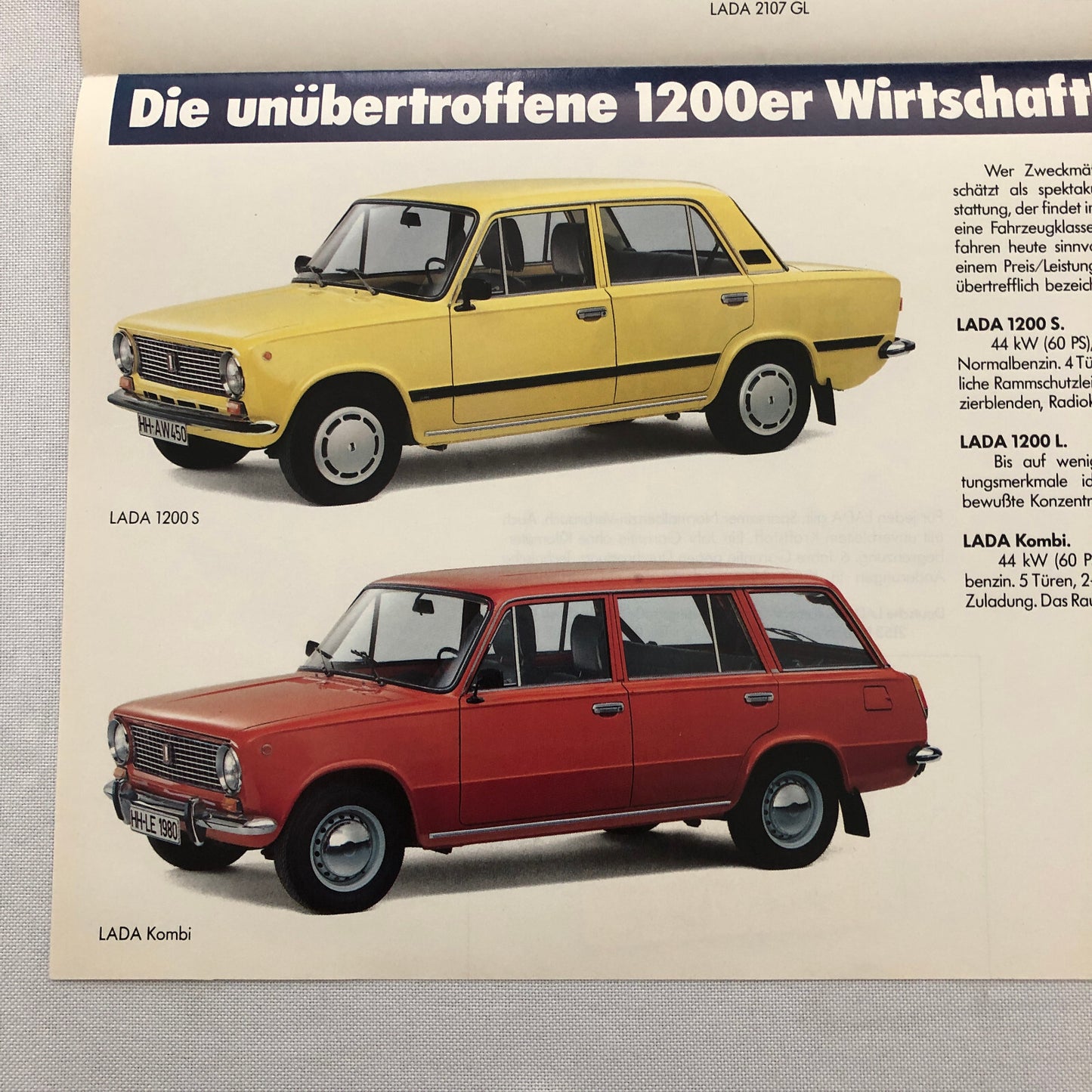 1985 Lada Car Sales Brochure Catalog Nova Niva 1200 2107 German Text