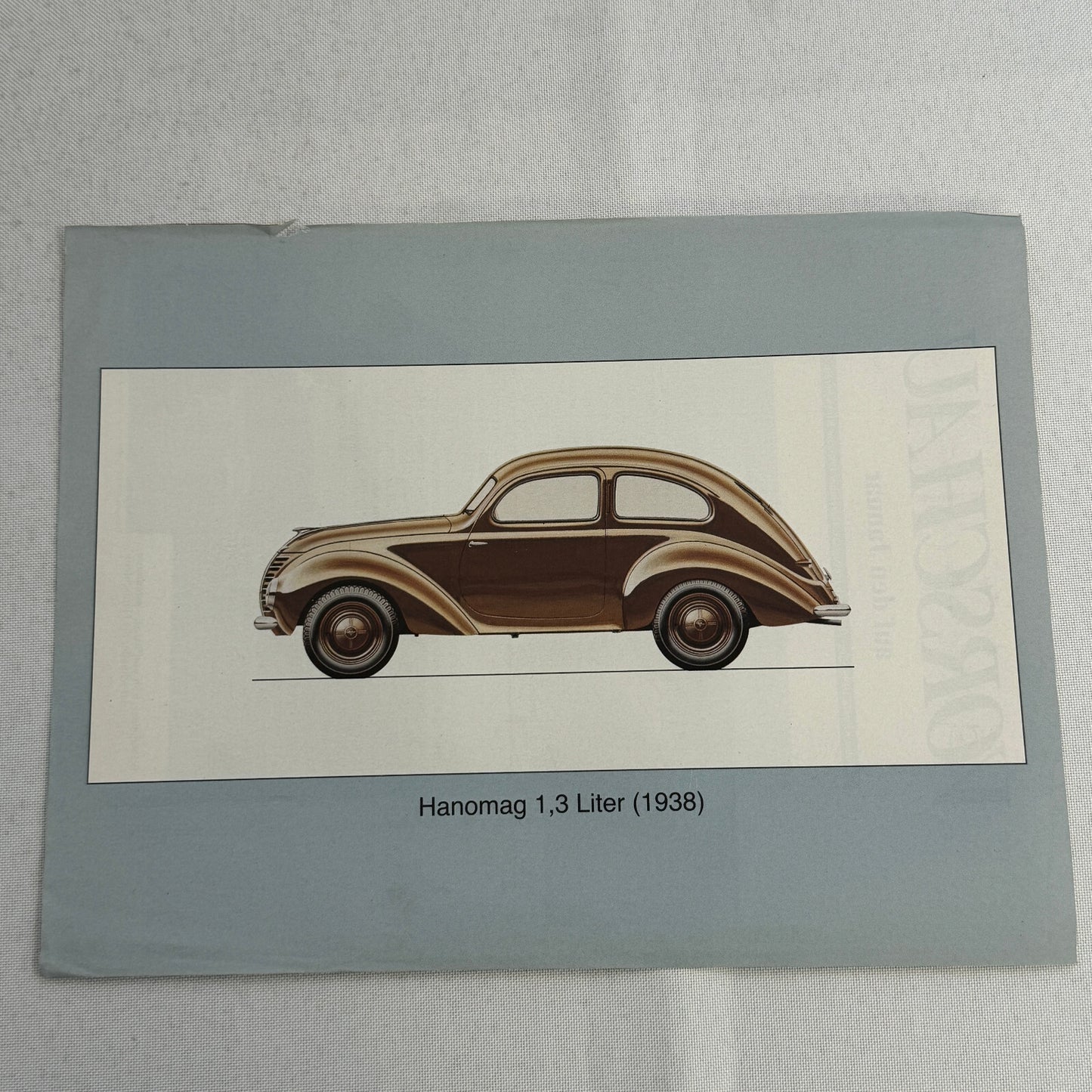 1939 Hanomag Car Illustration Art Drawing Hand Drawn Vintage