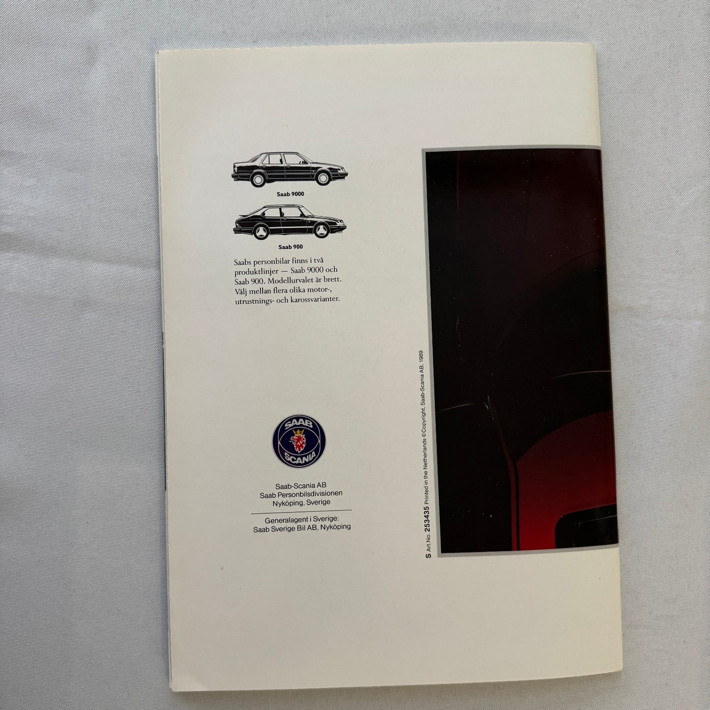 1990 Saab 900 Car Sales Brochure Catalog Saab 900 Cabriolet Turbo Aero SWEDISH