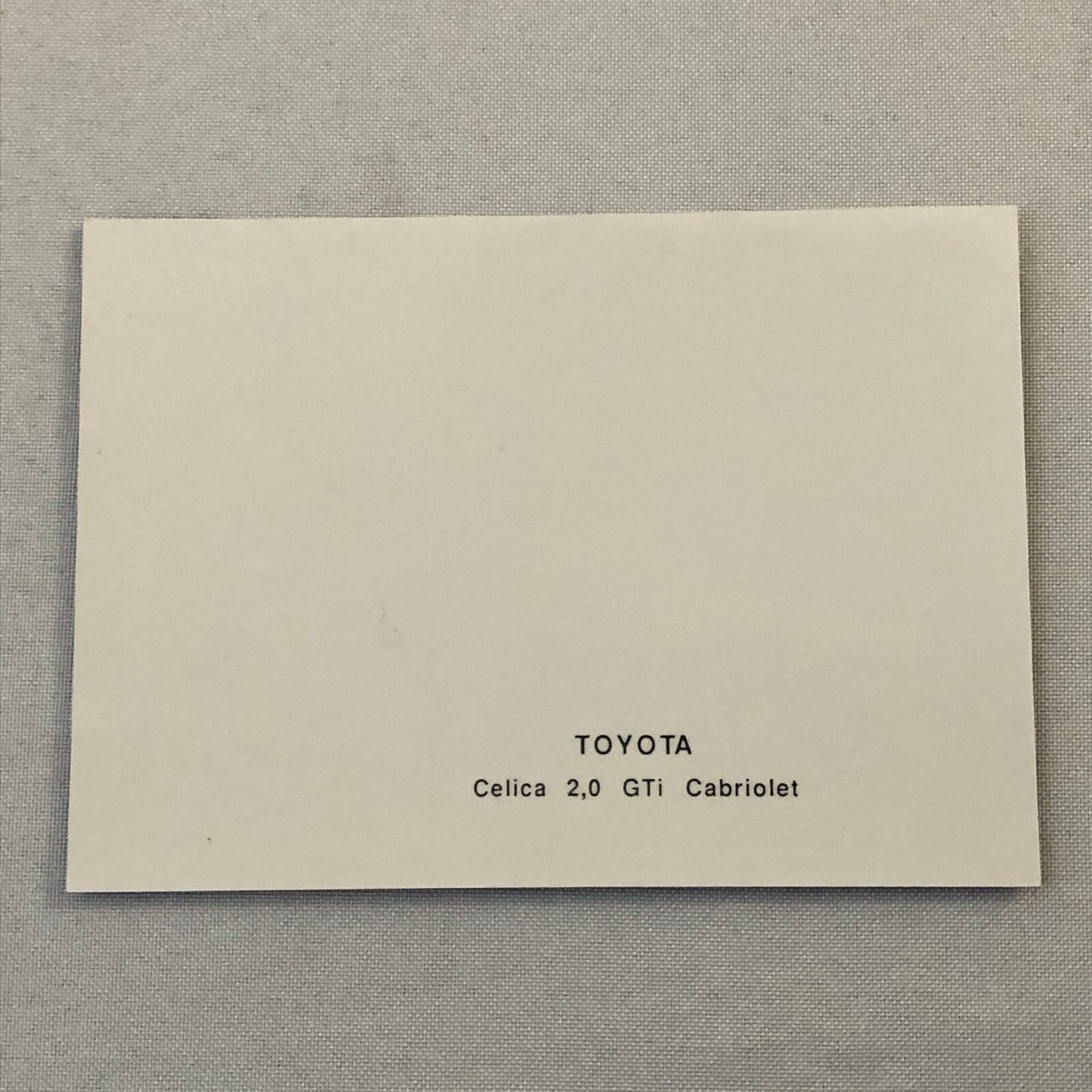 Toyota Celica 2.0 GTi Cabriolet Convertible Factory Press Photo Photograph Print