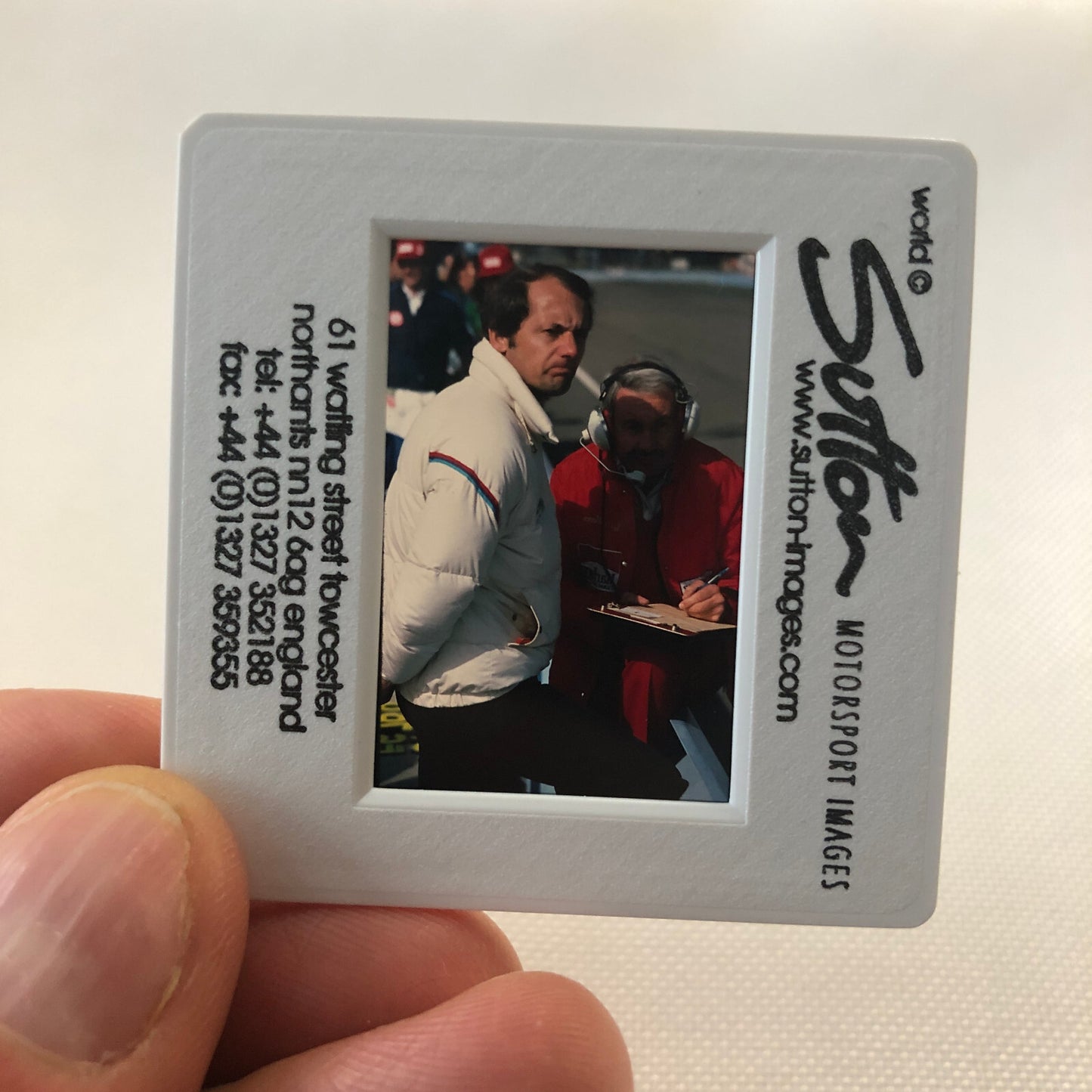 Teddy Mayer Ron Dennis McLaren Racing F1 Formula One Racing 35mm Slide Photo
