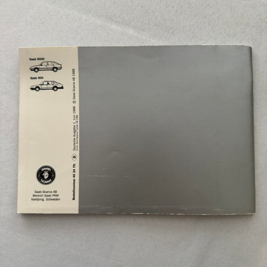 Saab 900 and 9000 Service Book Manual GERMAN 1988 1989