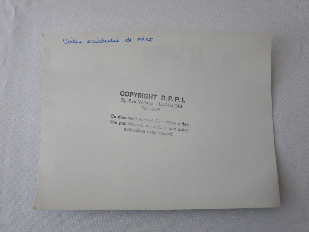 Vintage 1973 British Grand Prix Racing Photograph Photo - Carlos Pace Car Wreck