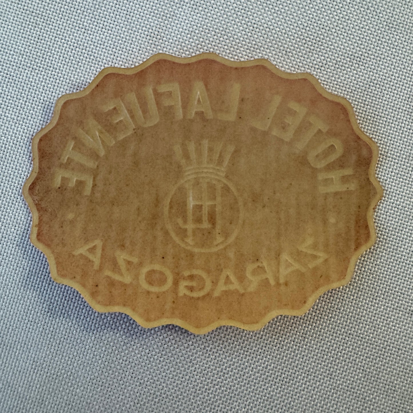 Vintage Hotel Travel Luggage Label Hotel Lafuente Zaragoza Spain