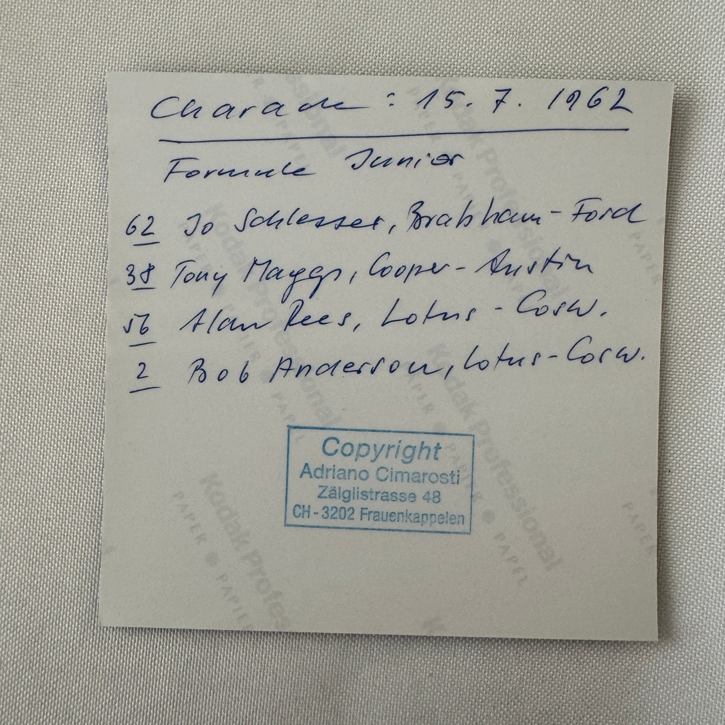 1962 Formula Junior Racing Photo Tony Maggs Alan Rees Bob Anderson Modern Print