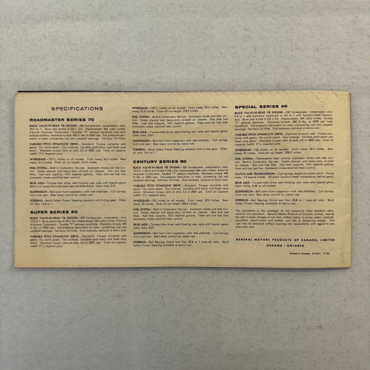 1957 Buick Car Sales Brochure Catalog Roadmaster Super Century Special Vintage