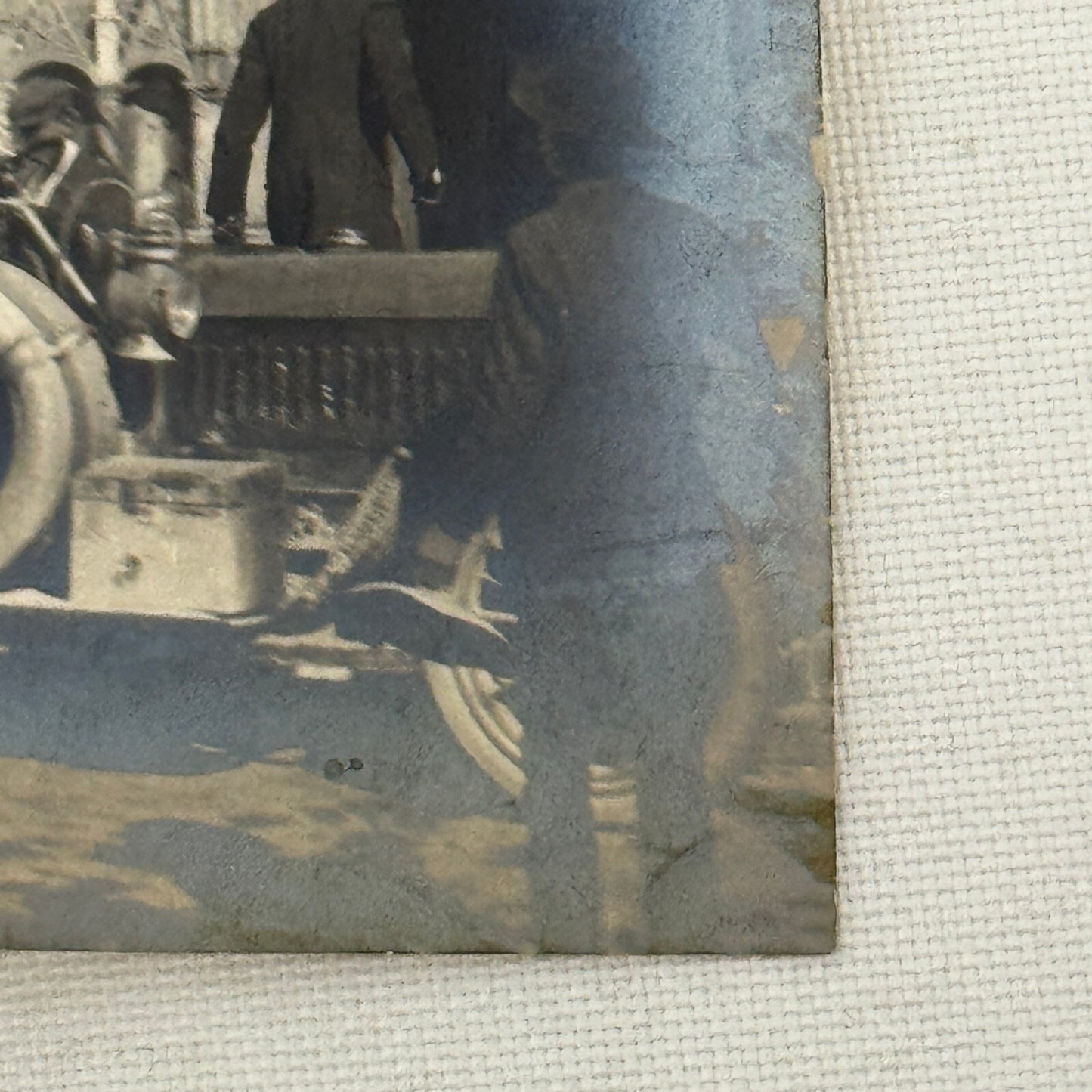 Vintage Photograph Photo People with Early Antique Car Automobile