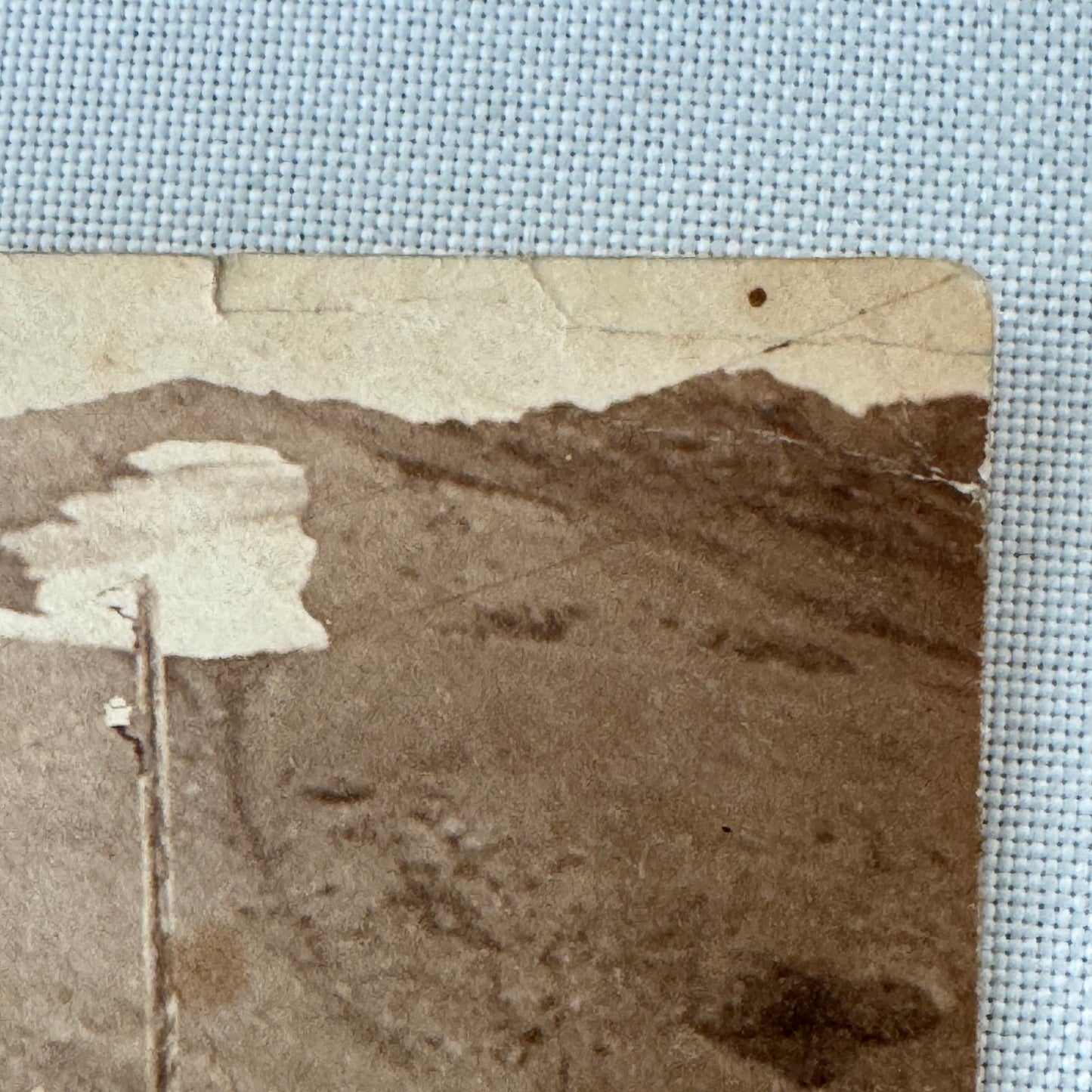 Vintage Photograph Man with Early Automobile Cars Mountain Great Image