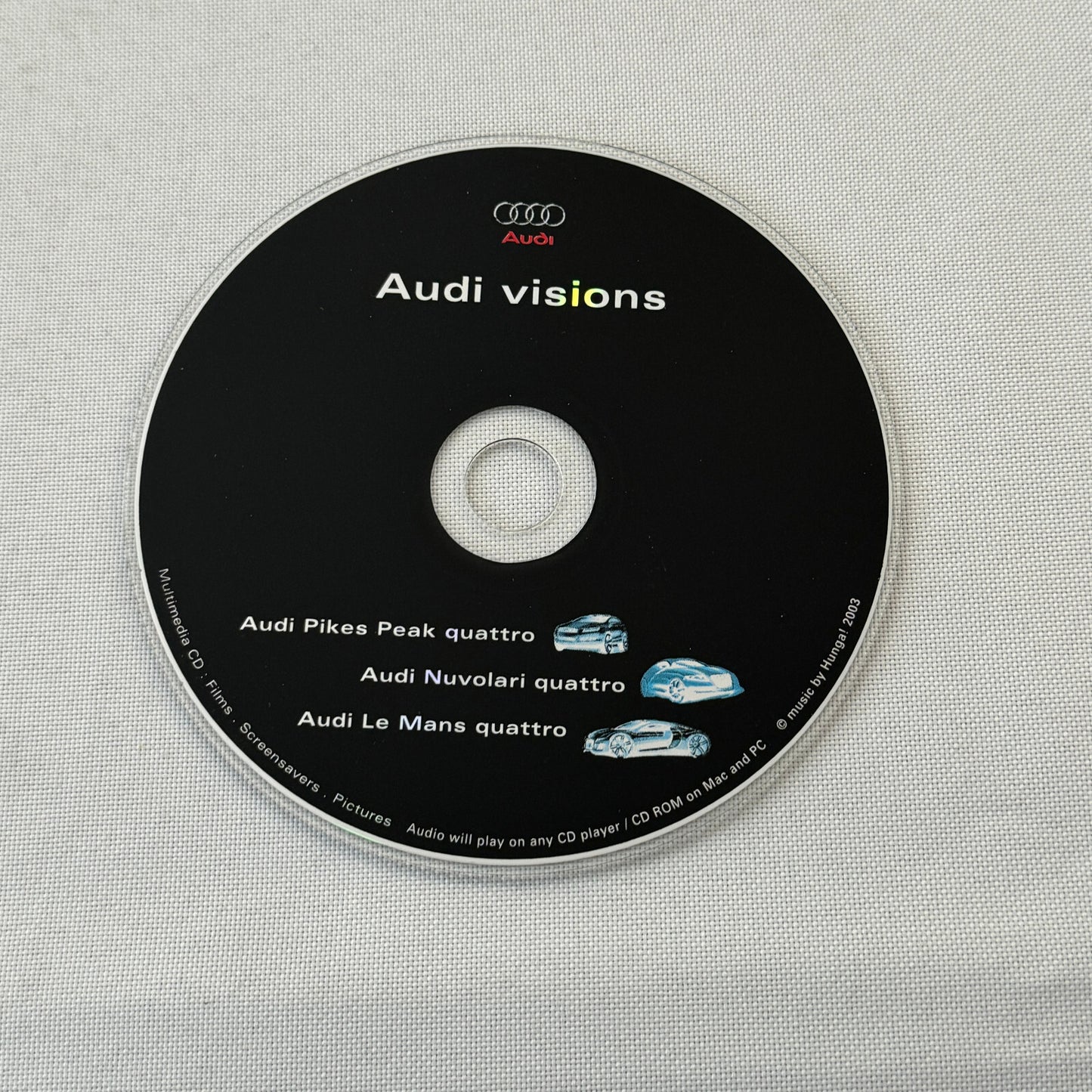 Audi Concept Car Prototype Press Kit CD Le Mans Quattro Pikes Peak Nuvolari R8