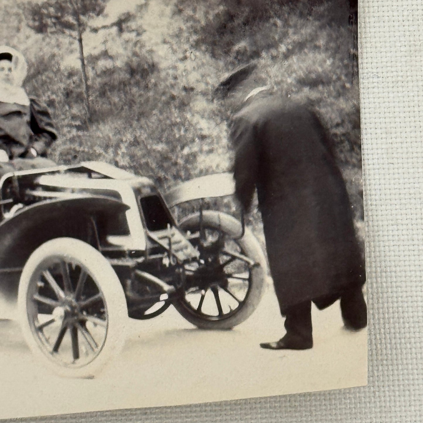 Vintage Photograph Photo Antique People in Early Automobile Car Man Woman