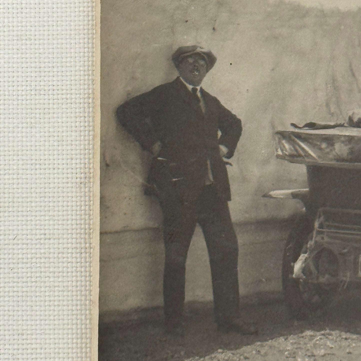 Antique Car Automobile Man Woman Italian Real Photo Postcard RPPC Photograph