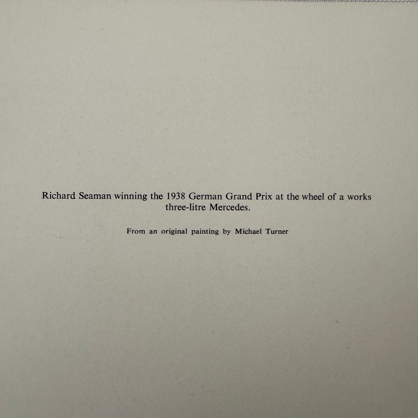 Richard Seaman 1938 German Grand Prix Mercedes Benz Racing Illustration Print