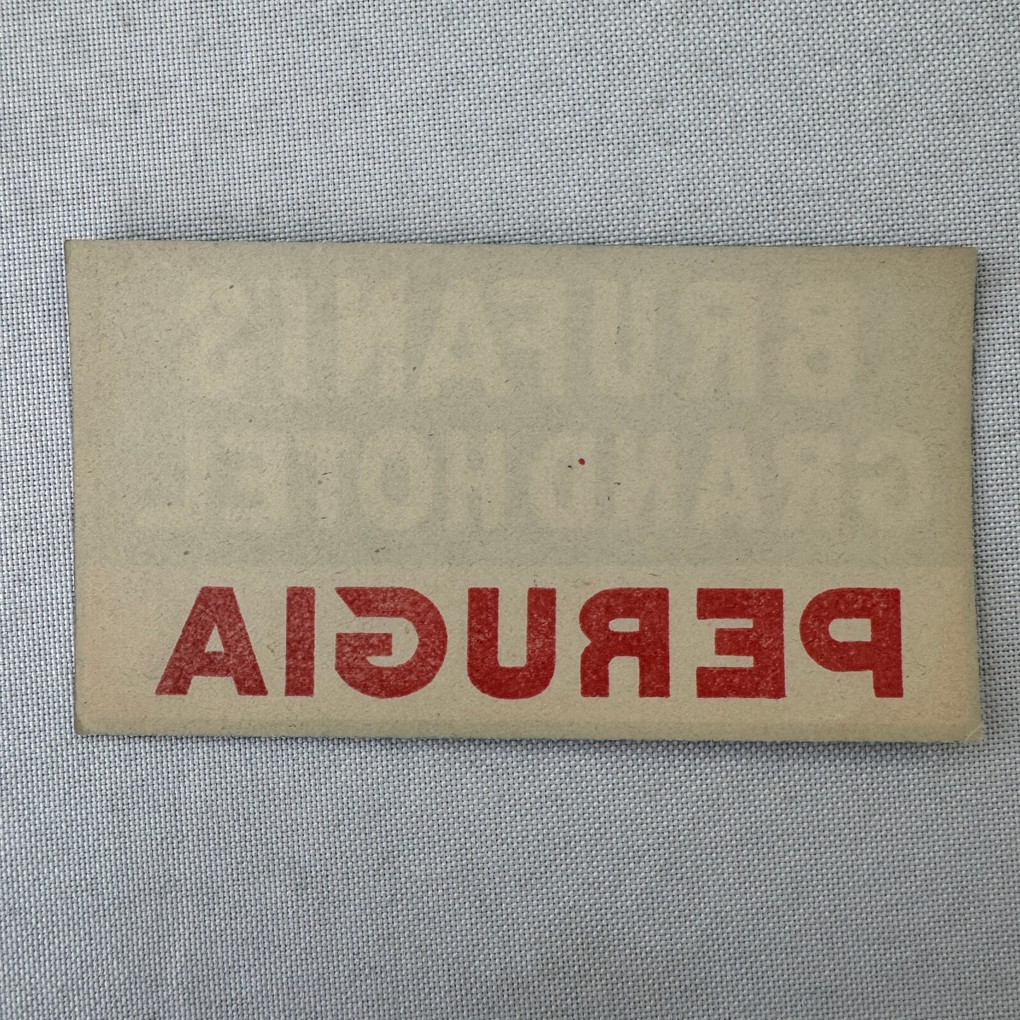 Vintage Hotel Travel Luggage Label Brufani Grand Hotel Perugia Italy Italian