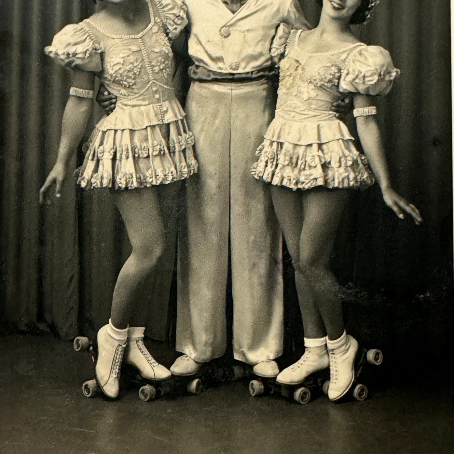 Vintage Circus Rollerskating Roller Skate Act Real Photo Postcard Post Card RPPC