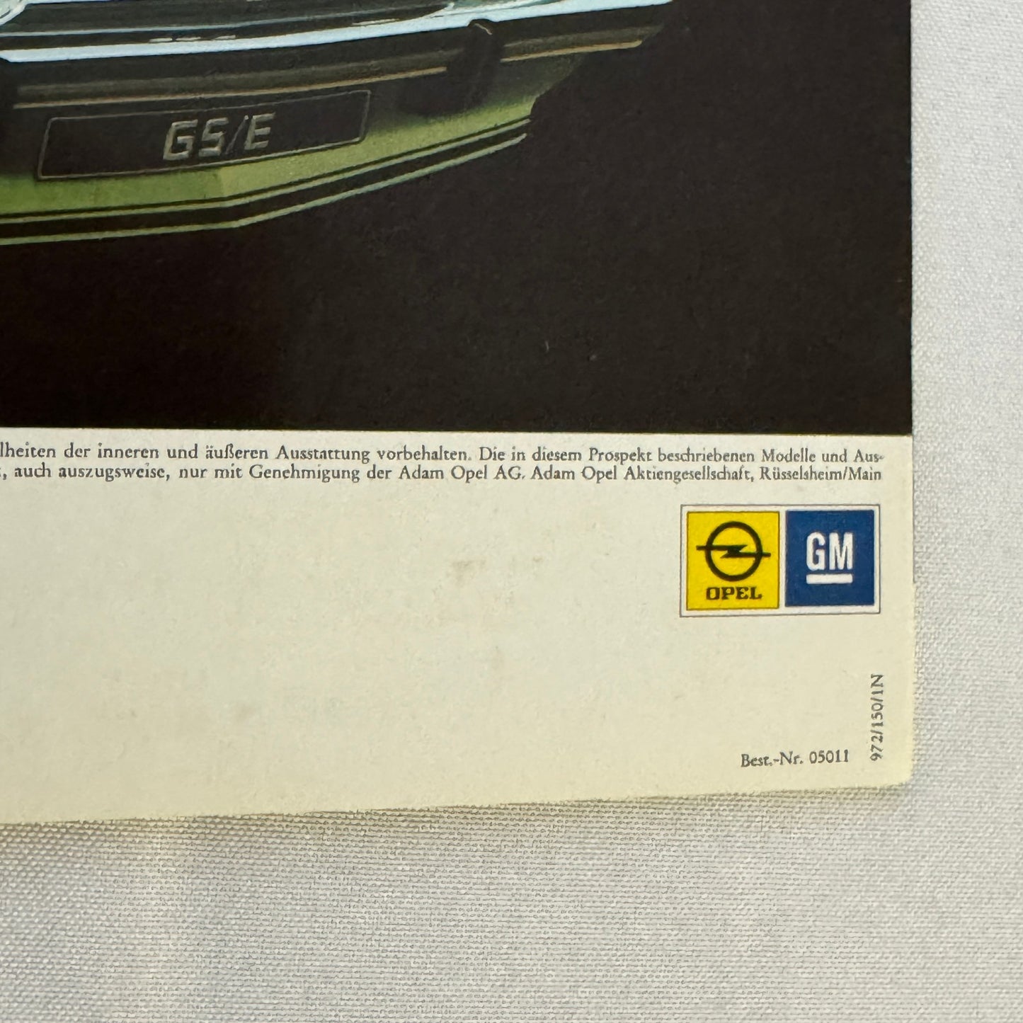 Opel Commodore GS/E Car Sales Brochure Catalog Opel Commodore GSE GERMAN