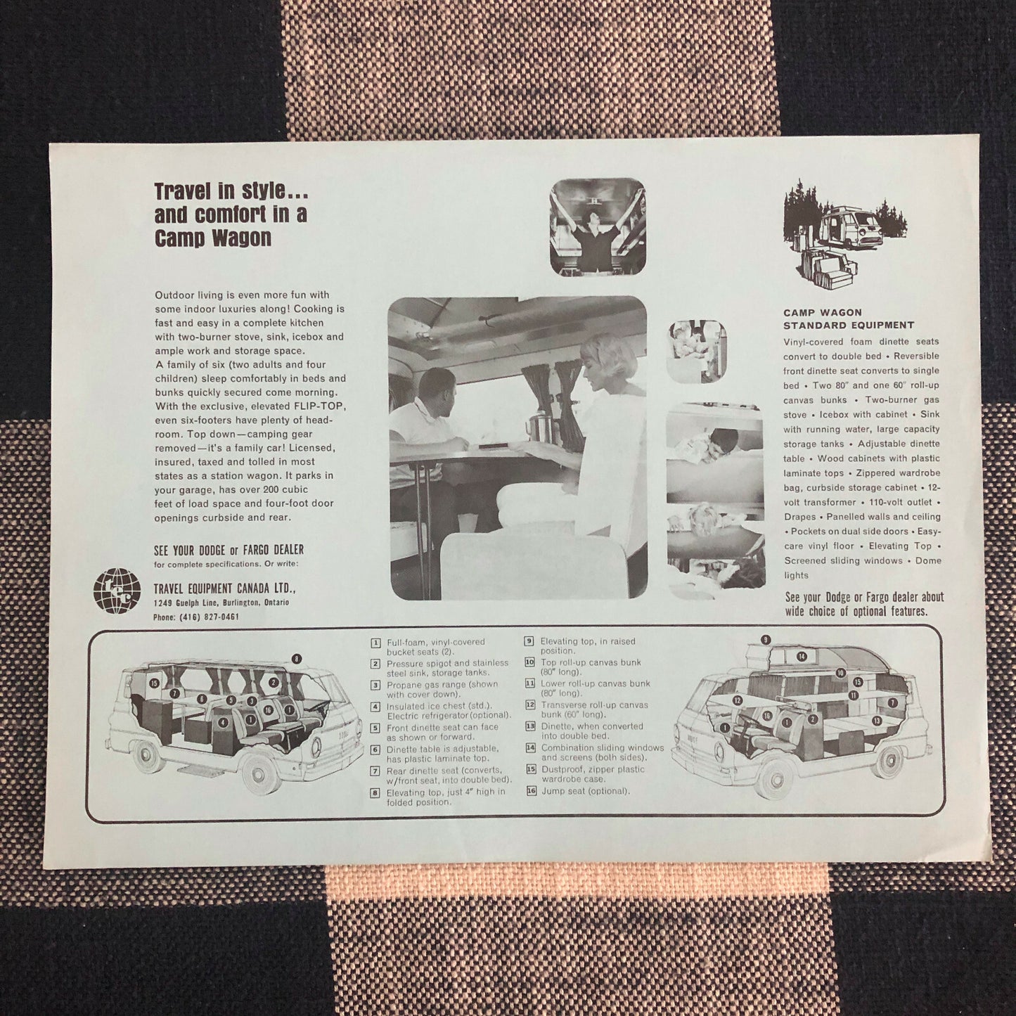 Vintage Dodge Fargo Camp Wagon Camper RV Sales Brochure Ad