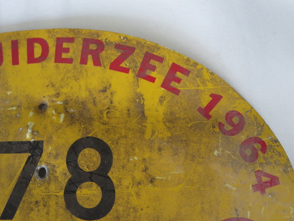 1964 Rond de Zuiderzee Rally Rallye Participant Plate #178 - Vredestein