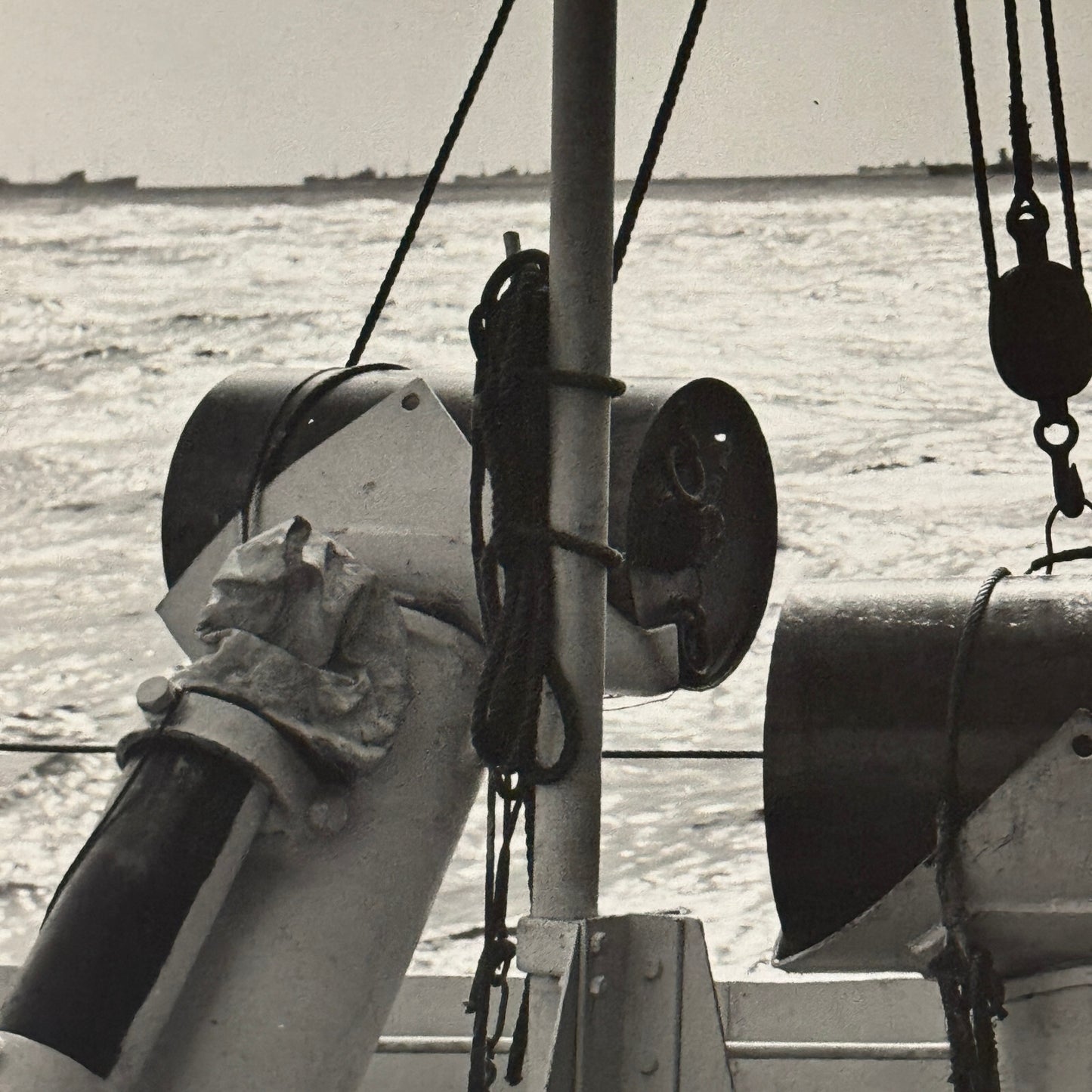 Royal Canadian Navy Press Photo Photograph Ship Sailor with Binoculars Vintage