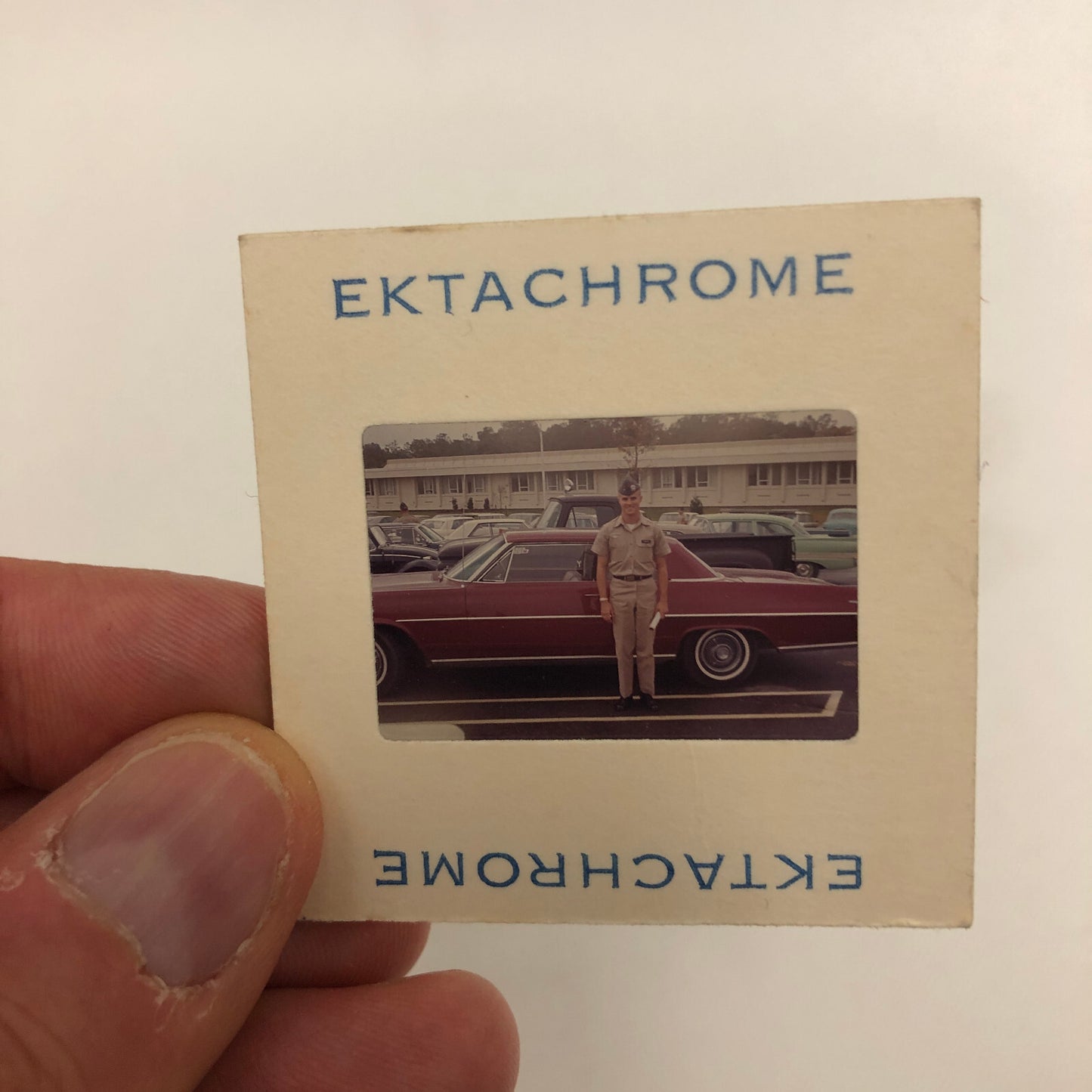 35MM Slide Photo Vietnam Solider MATA Graduation 1965 with Car