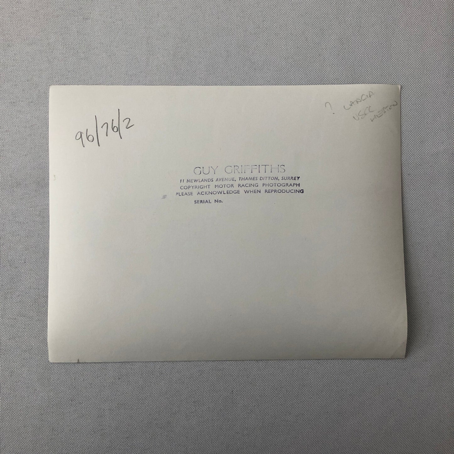 Vintage Car Automobile Rally Photo Photograph Print - Guy Griffiths Tag REA22E4