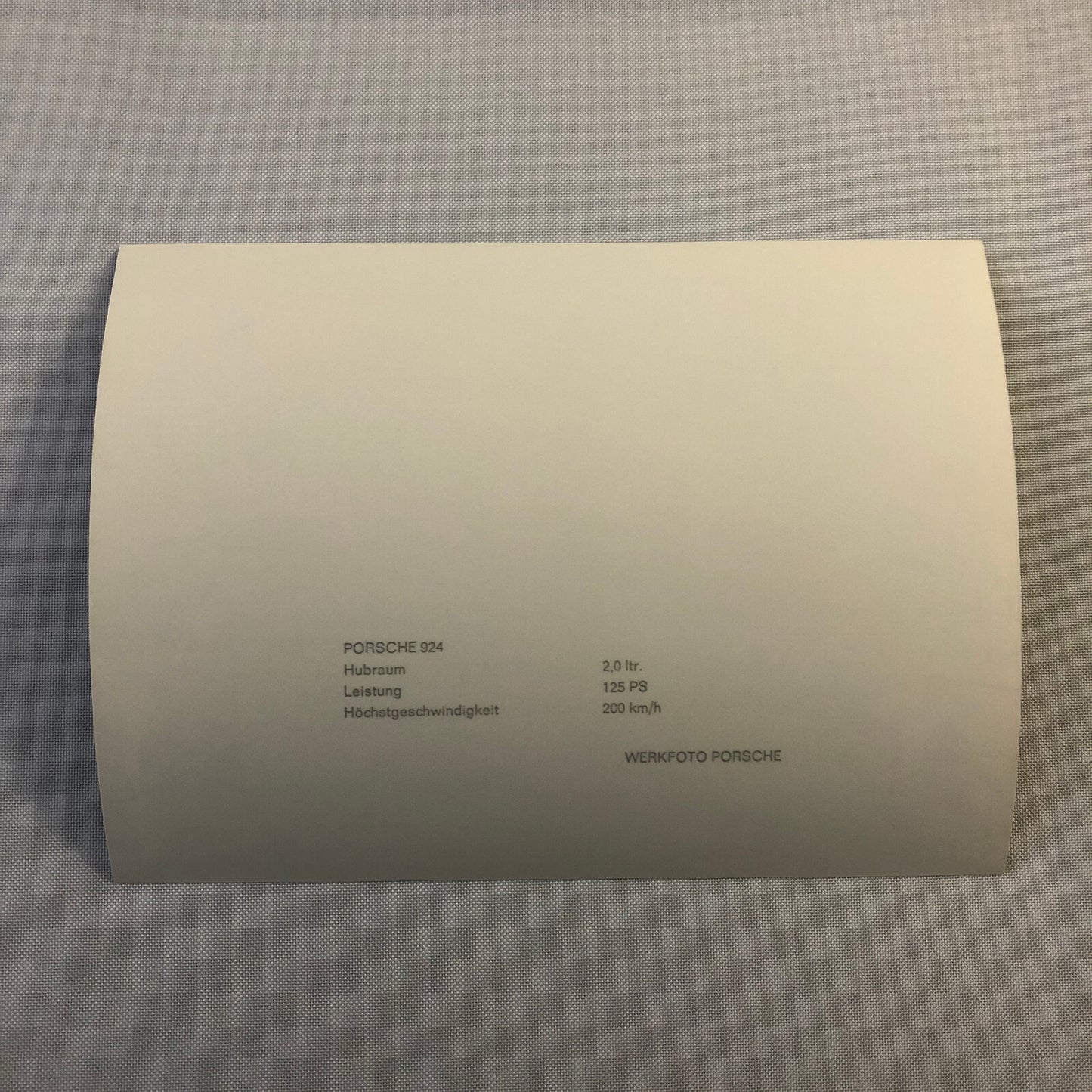 Vintage Porsche 924 Coupe Factory Werkfoto Press Photo Photograph
