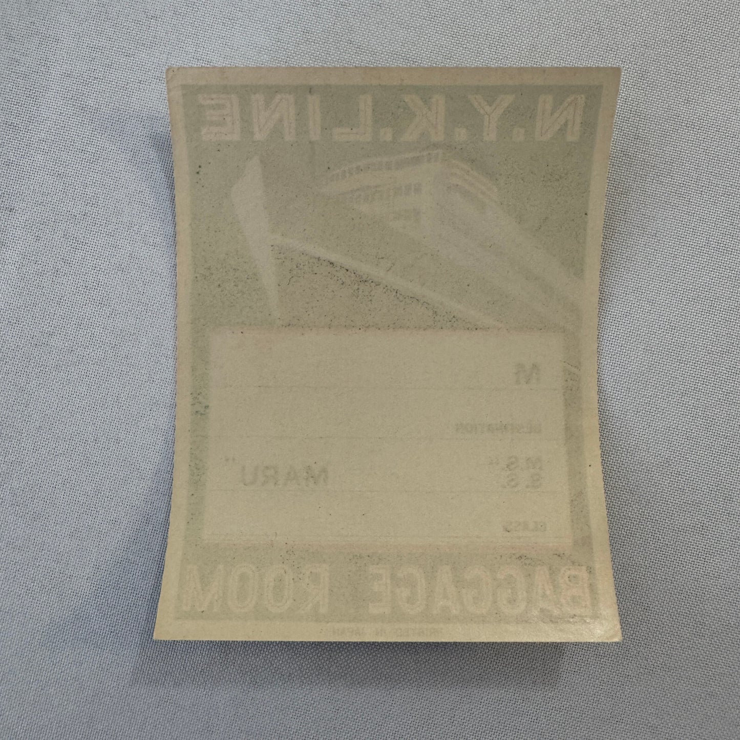 Vintage Ship Luggage Travel Label NYK Line Printed in Japan