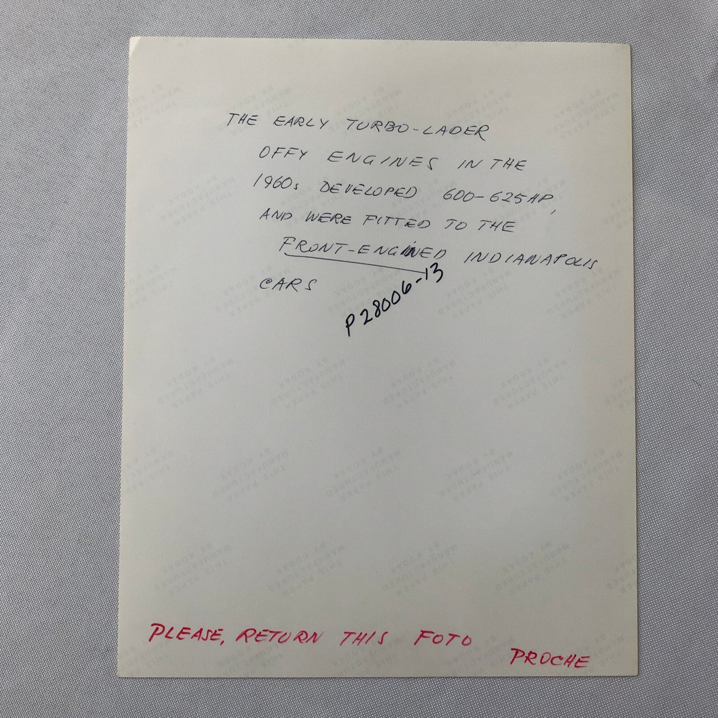 Indy Indianapolis 500 Racing Photo Photograph Offenhauser Engine 1960s