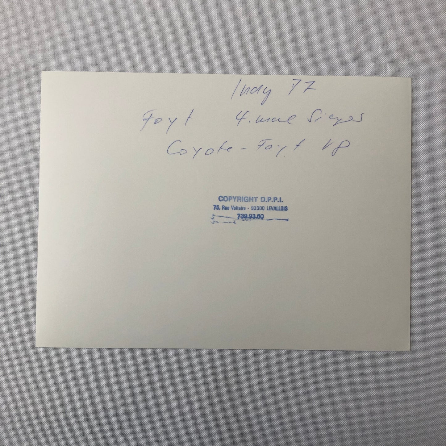 Vintage Indy Indianapolis Racing Photograph AJ Foyt 1977 DPPI Press A.J. Foyt