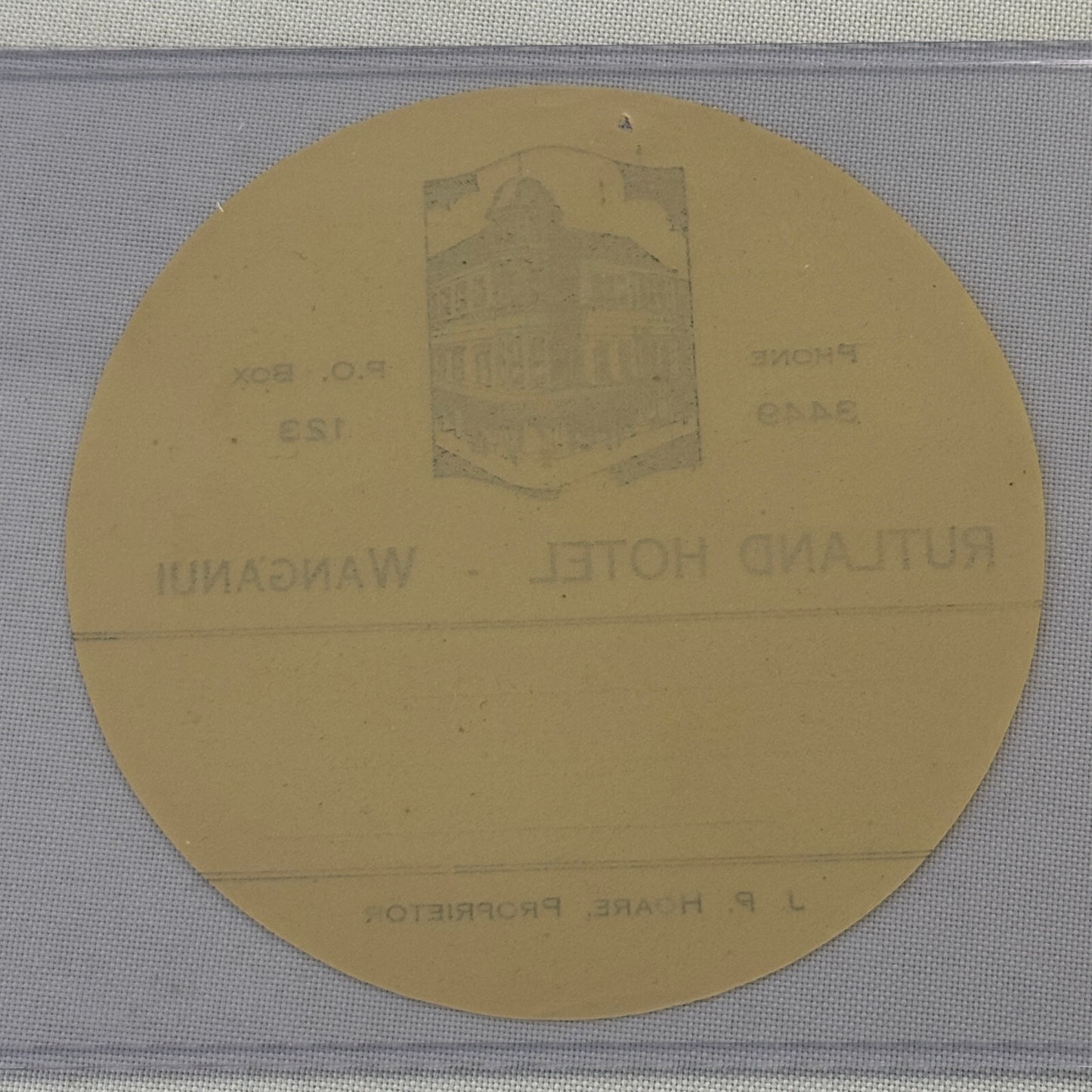 Vintage Hotel Travel Label Rutland Hotel Wanganui Whanganui New Zealand