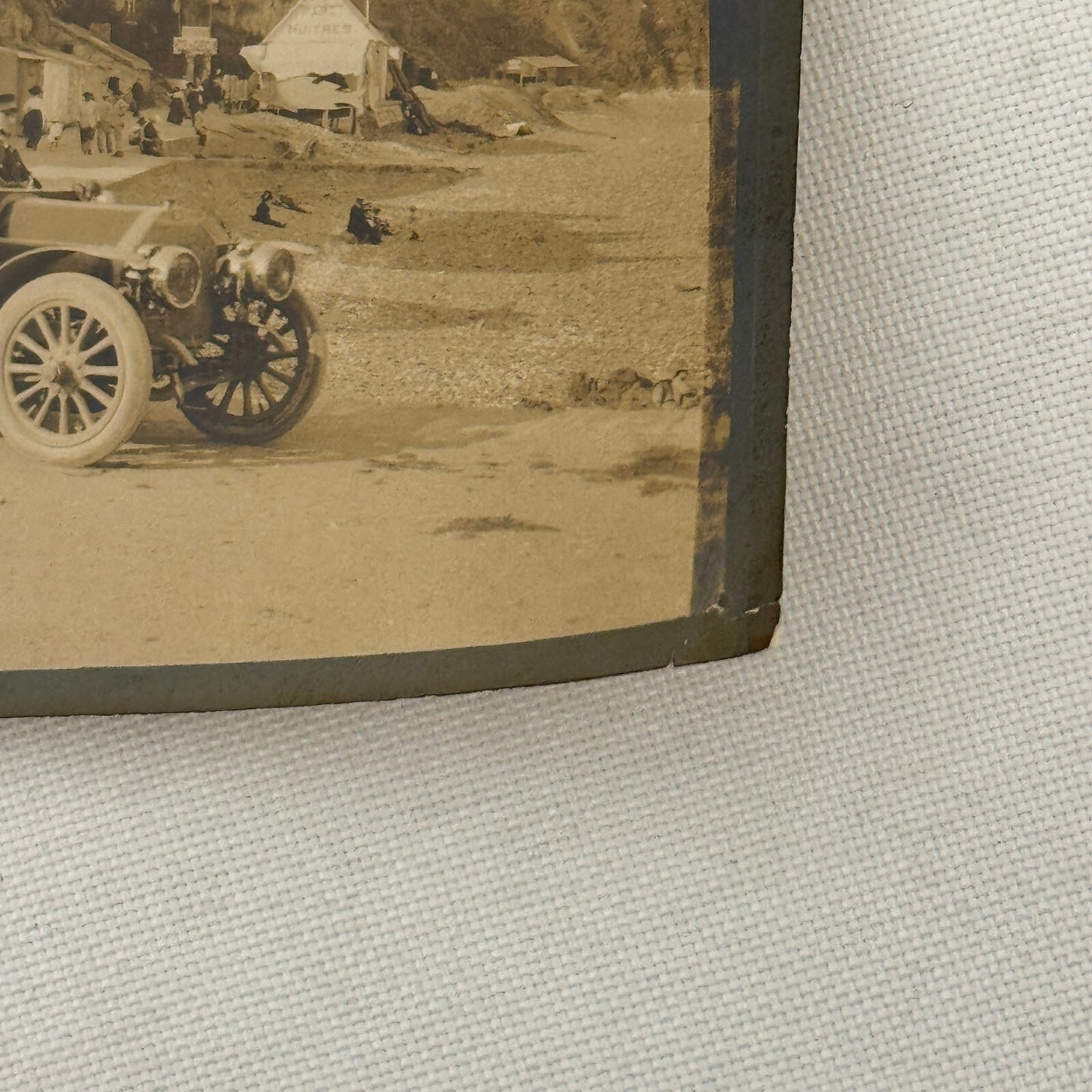 Vintage Photograph Photo Antique People with Early Automobile
