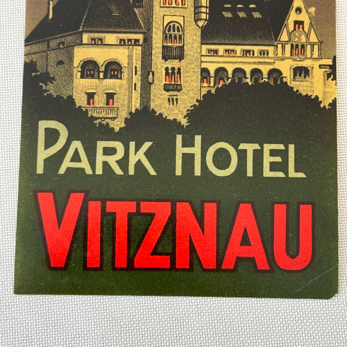 Vintage Hotel Travel Luggage Label Park Hotel Vitznau