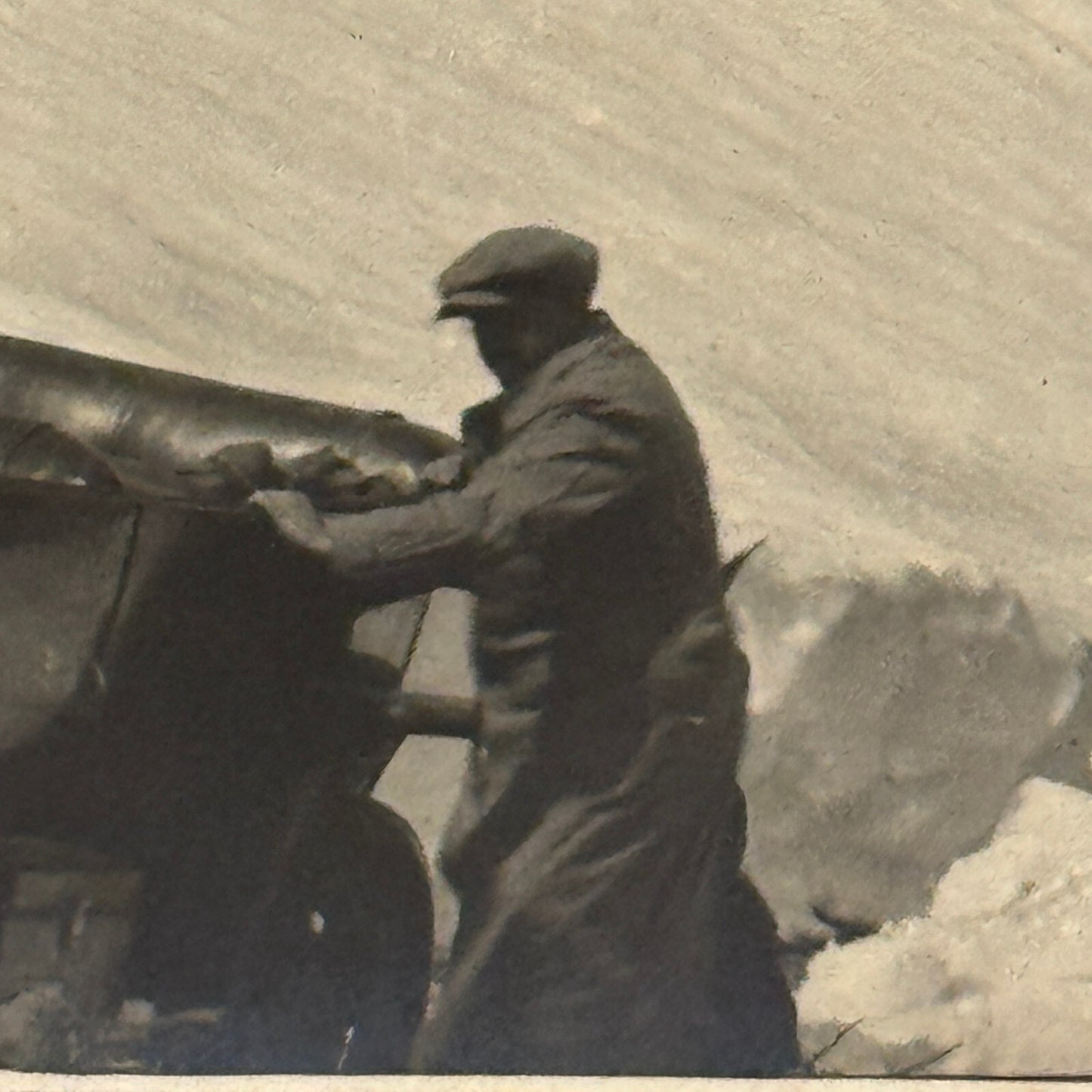 Antique Car Automobile Mountain Snow Italian Real Photo Postcard RPPC Photograph