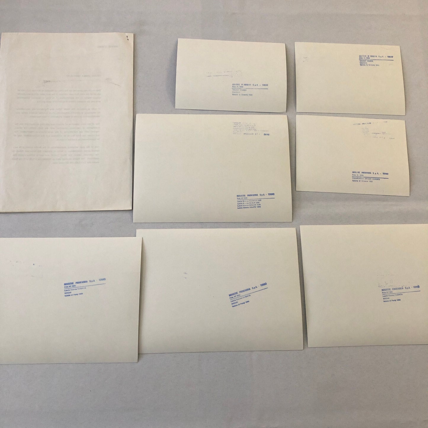 1982 Pininfarina Design Press Kit Photos Lancia Gamma Fiat Spider Talbot Samba