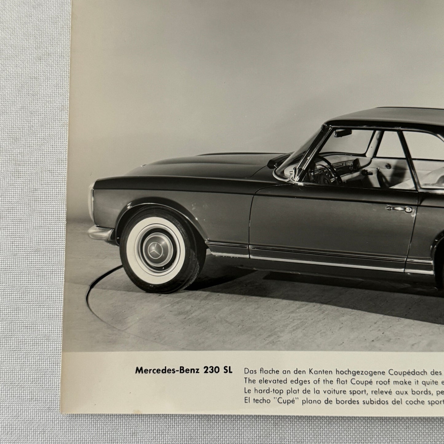 Vintage Mercedes Benz 230 SL Roadster Convertible Factory Press Photo Photograph