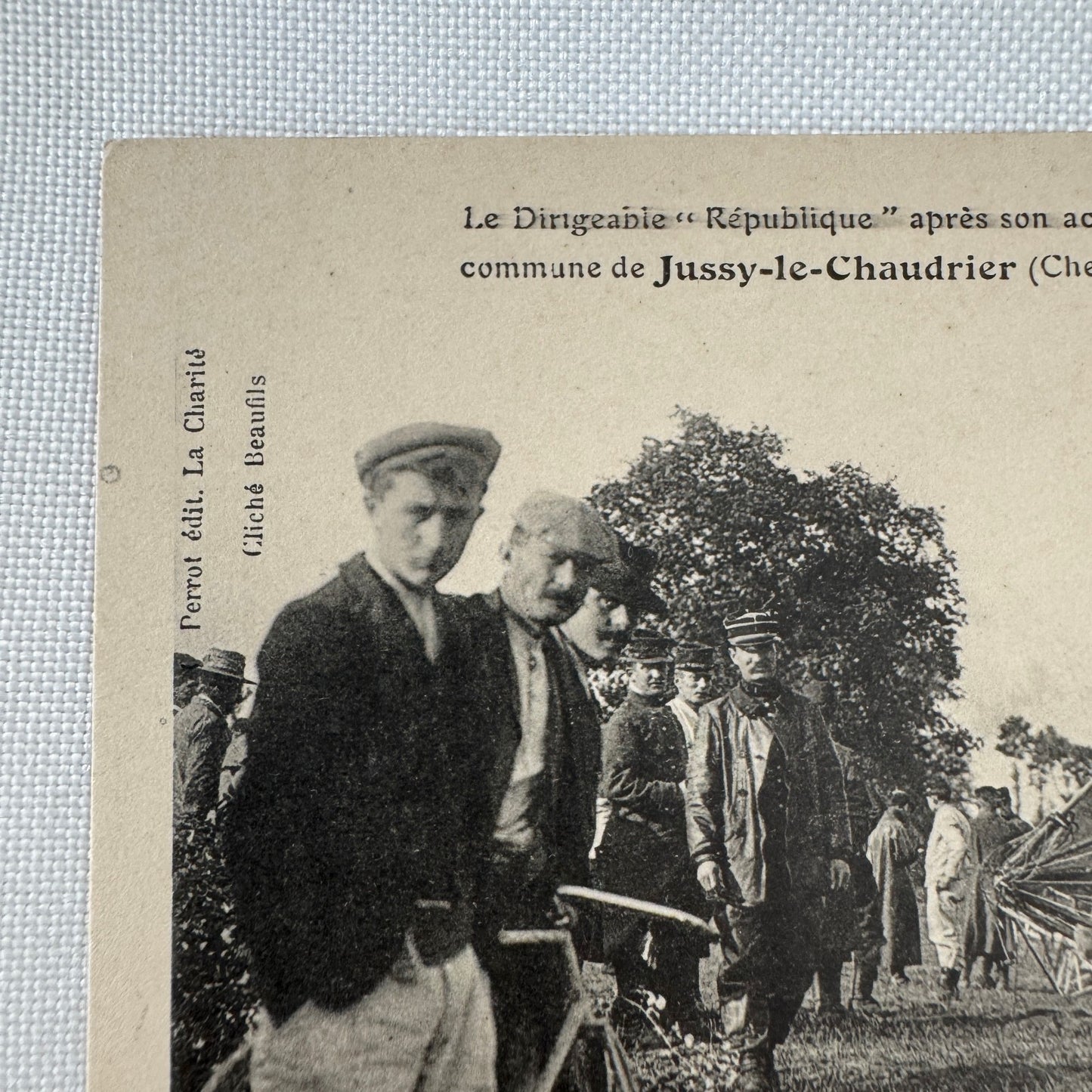 Vintage Zeppelin Airship Dirigible Postcard French La Republique Accident Crash