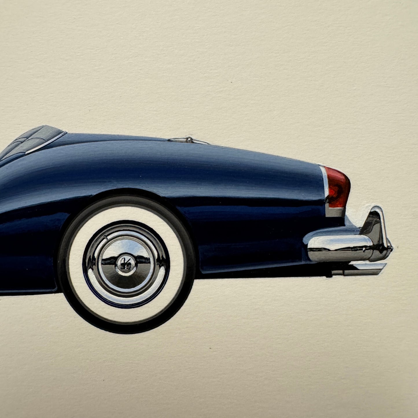 1954 Kaiser Darrin 161 Roadster Automobile Illustration Art Drawing Hand Drawn