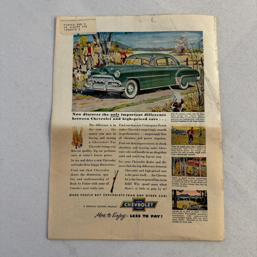 1952 Canadian Motorist Magazine Queen Elizabeth CNE Autoshow Motor Show Sept