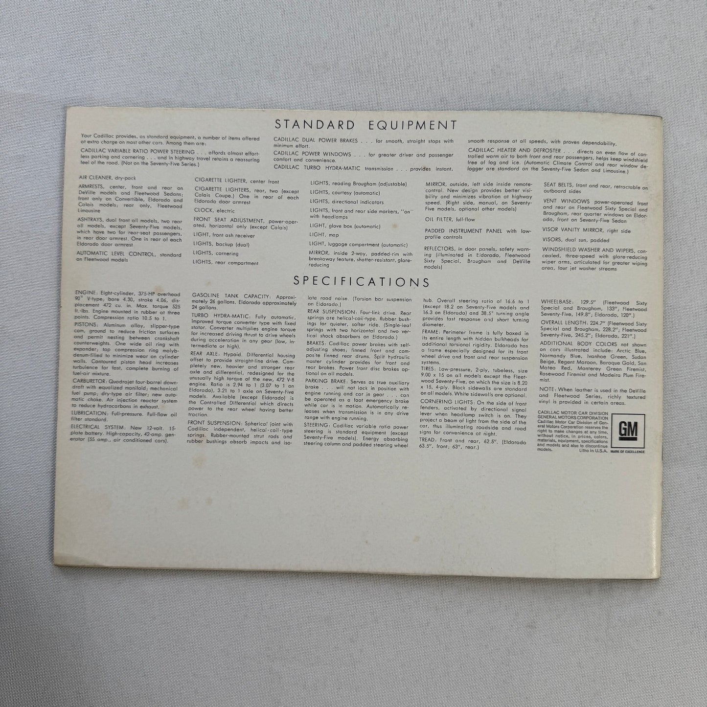 1968 Cadillac Car Sales Brochure Catalog Fleetwood Brougham Eldorado DeVille